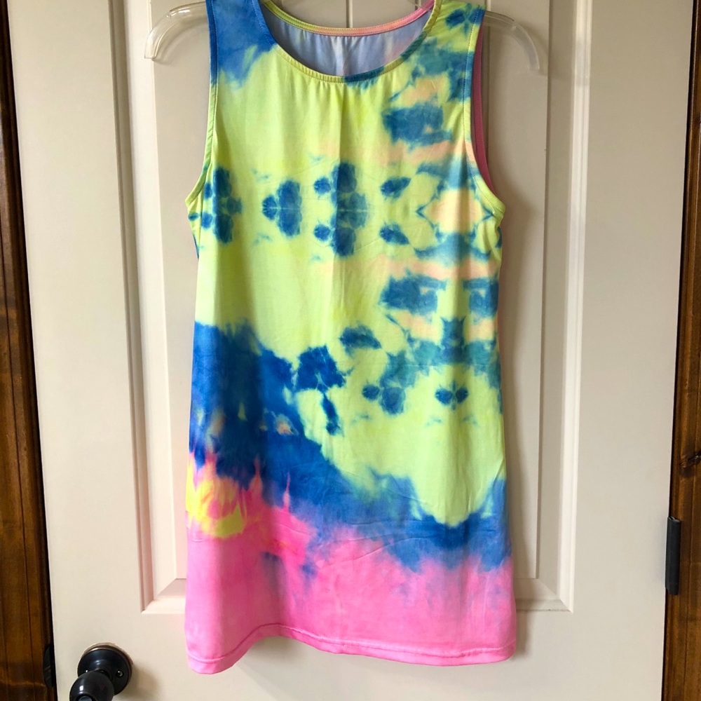 Tie dye polyester swimsuit cover up